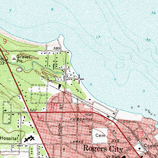 Topographic Map of Trout River, MI
