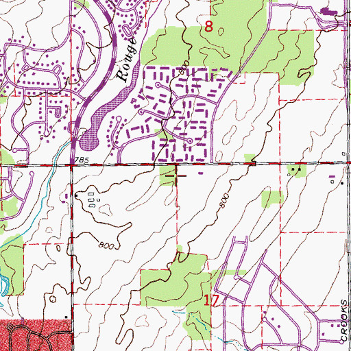 Topographic Map of Troy High School, MI