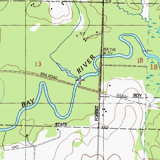 Topographic Map of Truax Creek, MI