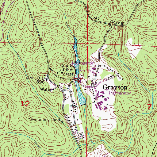 Topographic Map of Grayson Lake, AL