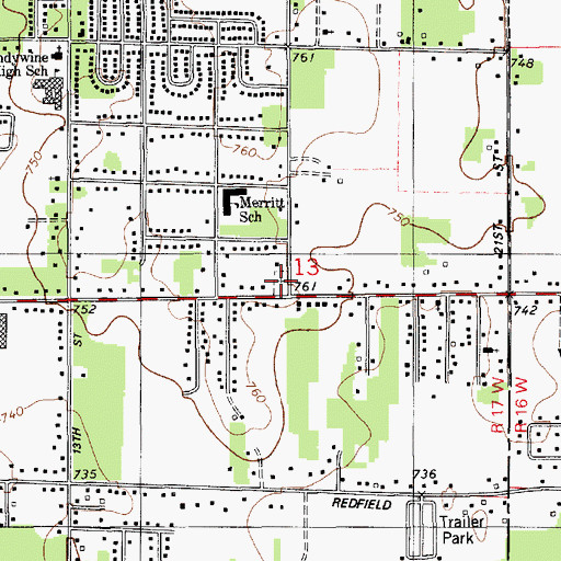 Topographic Map of Truitts Chapel Cemetery, MI