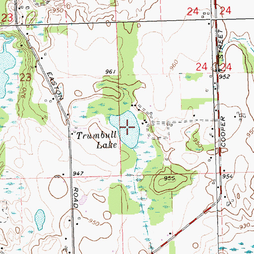 Topographic Map of Trumbull Lake, MI
