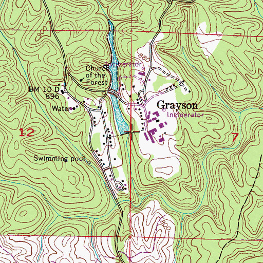 Topographic Map of Grayson Lake Dam, AL