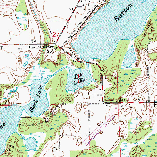 Topographic Map of Tub Lake, MI