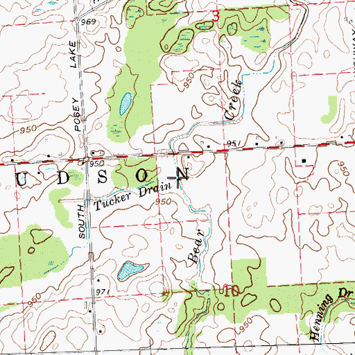Topographic Map of Tucker Drain, MI