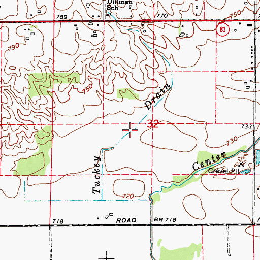 Topographic Map of Tuckey Drain, MI