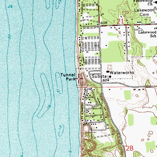 Topographic Map of Tunnel Park, MI