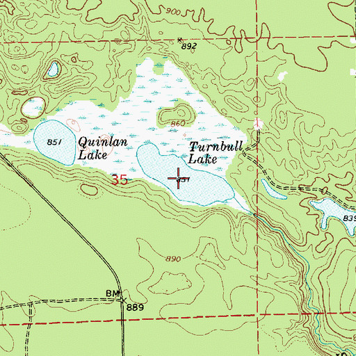 Topographic Map of Turnbull Lake, MI