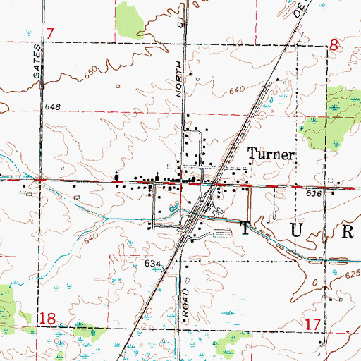 Topographic Map of Turner, MI