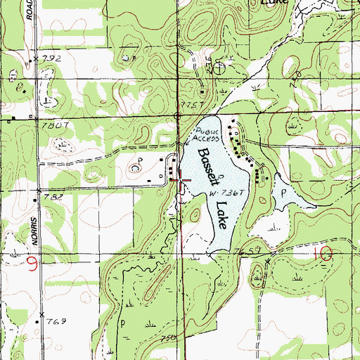 Topographic Map of Turner Creek, MI