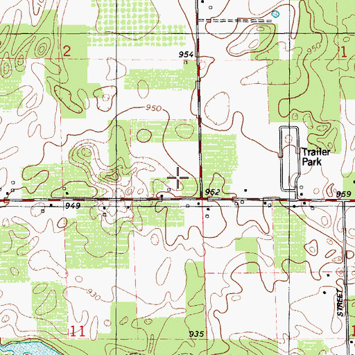 Topographic Map of Turner School, MI