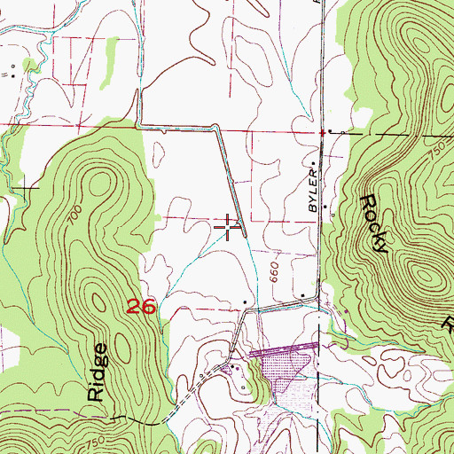 Topographic Map of Town Creek Watershed Number 22 Dam, AL