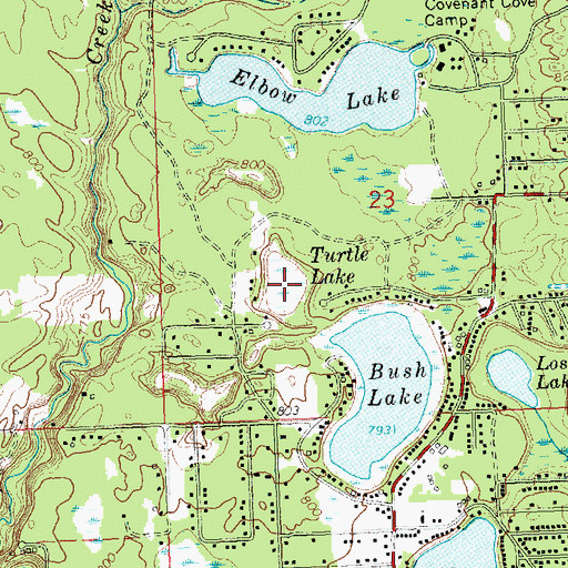 Topographic Map of Turtle Lake, MI