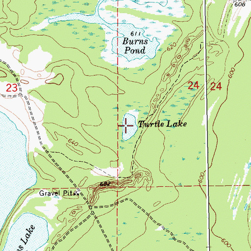Topographic Map of Turtle Lake, MI
