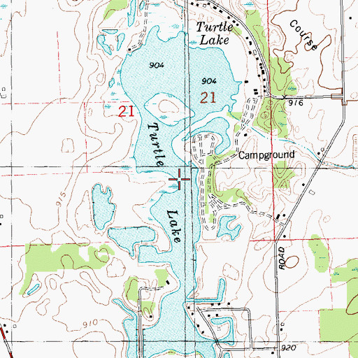 Topographic Map of Turtle Lake, MI