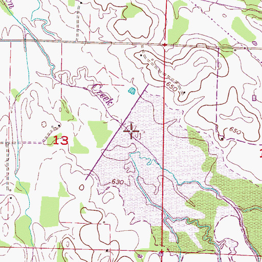 Topographic Map of Town Creek Watershed Number 14 Dam, AL