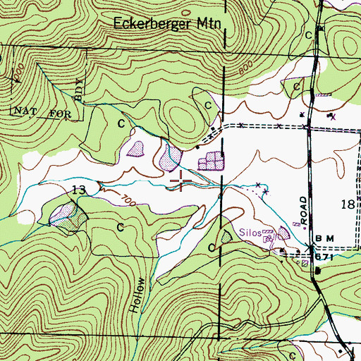 Topographic Map of Robertsons Lake, AL