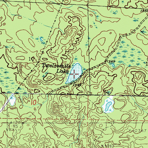 Topographic Map of Twelvemile Lake, MI