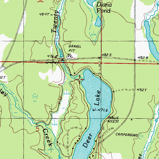Topographic Map of Twenty Six Creek, MI
