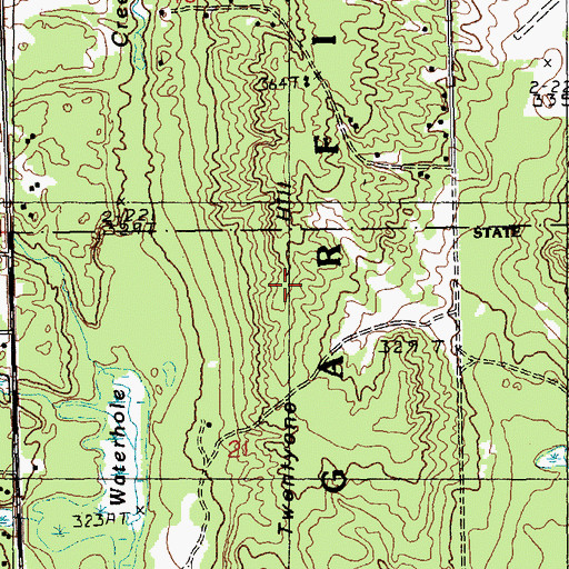 Topographic Map of Twentyone Hill, MI