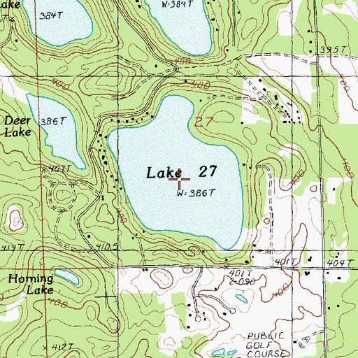 Topographic Map of Lake Twentyseven, MI