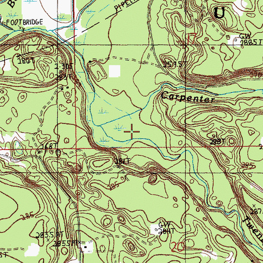 Topographic Map of Twentytwo Creek, MI