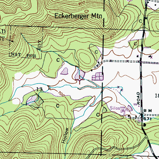 Topographic Map of Town Creek Watershed Dam Number 12, AL