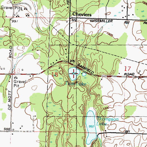 Topographic Map of Twin Lake, MI