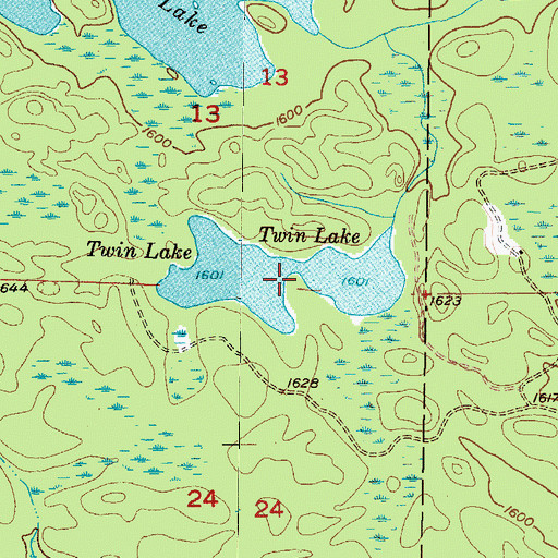 Topographic Map of Twin Lake, MI