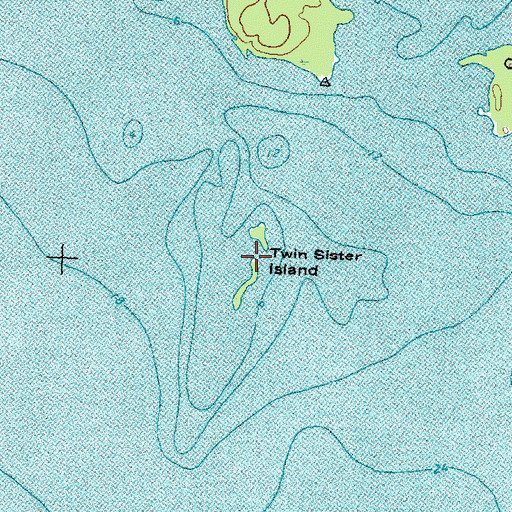 Topographic Map of Twin Sister Island, MI