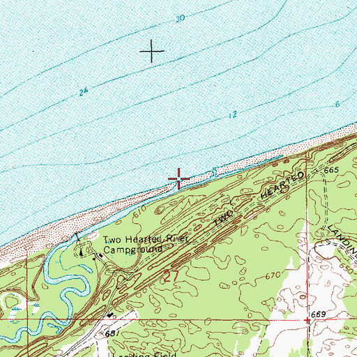 Topographic Map of Two Hearted River, MI