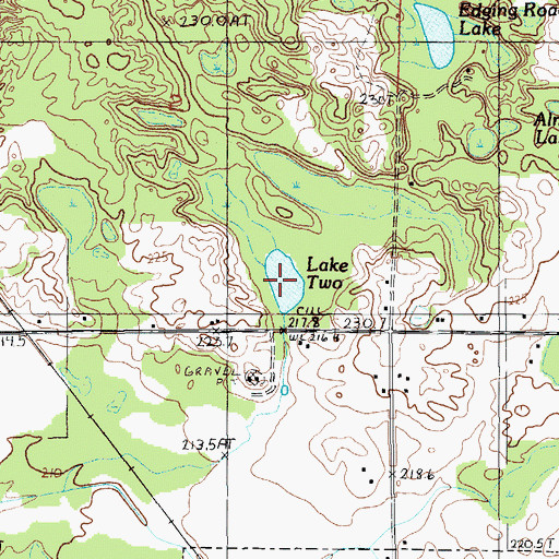Topographic Map of Lake Two, MI
