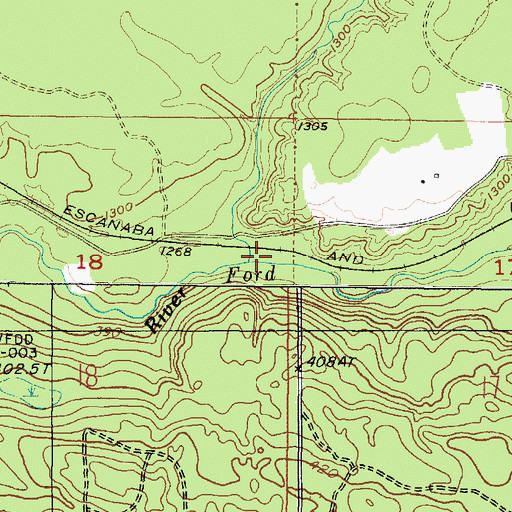 Topographic Map of Twomile Creek, MI