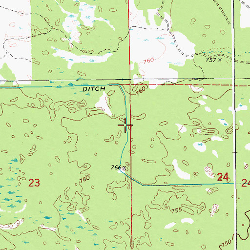 Topographic Map of Twomile Ditch, MI