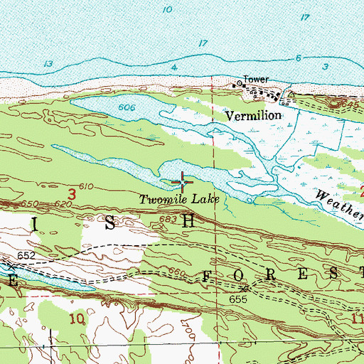 Topographic Map of Twomile Lake, MI