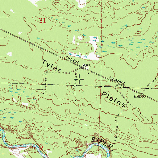 Topographic Map of Tyler Plains, MI