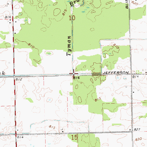 Topographic Map of Tyman Branch, MI