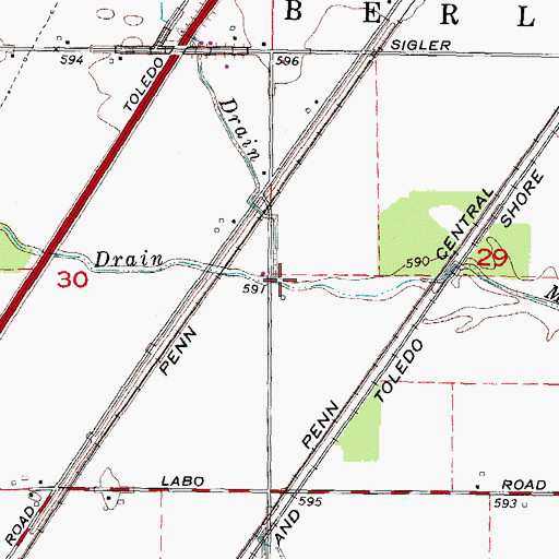 Topographic Map of Uden Drain, MI