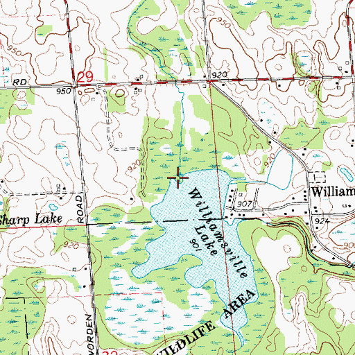 Topographic Map of Unadilla Stockbridge Drain, MI
