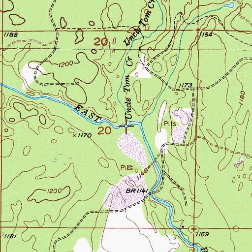 Topographic Map of Uncle Tom Creek, MI