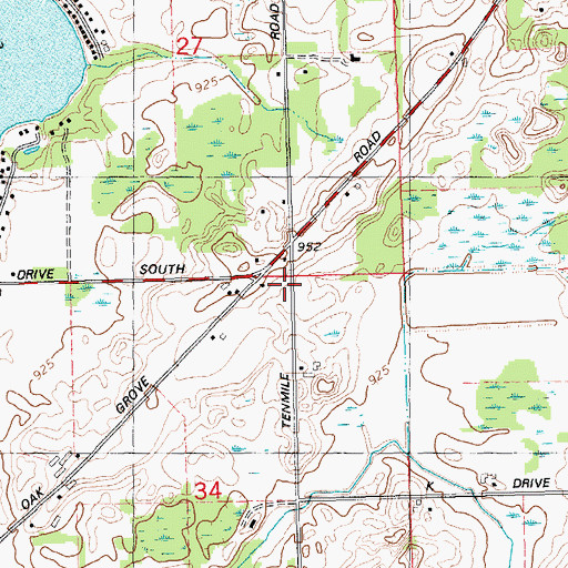 Topographic Map of Underwood School, MI