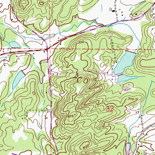 Topographic Map of Calhoun County, AL