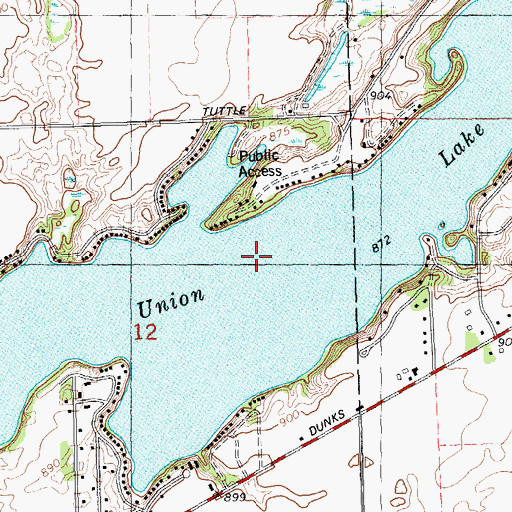 Topographic Map of Union Lake, MI