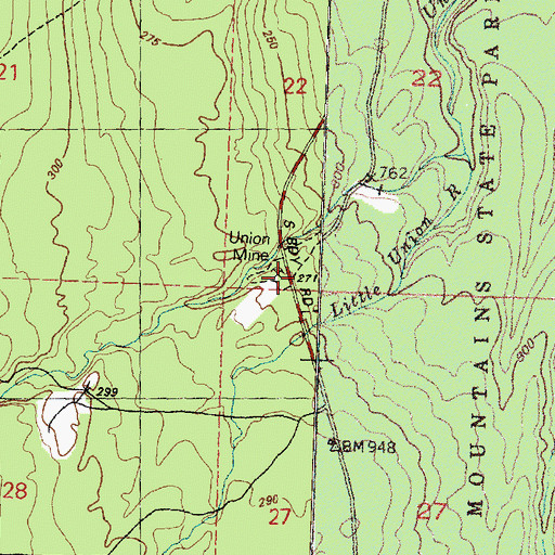 Topographic Map of Union Mine, MI