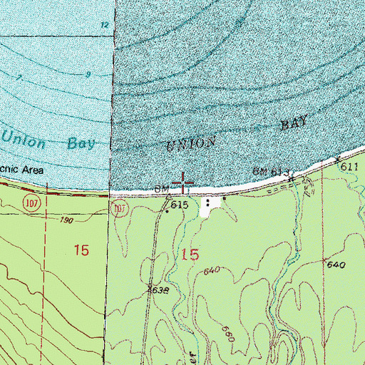 Topographic Map of Union River, MI