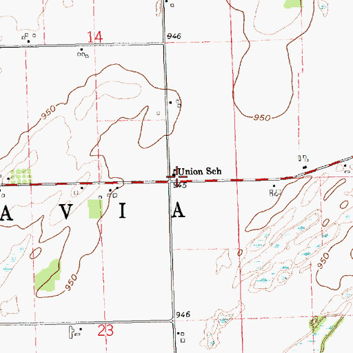Topographic Map of Union School, MI