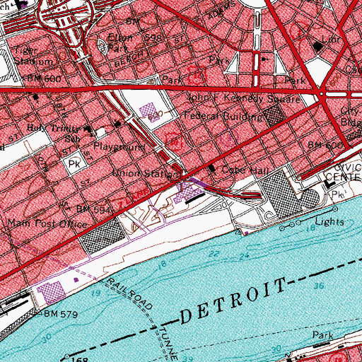Topographic Map of Union Station, MI