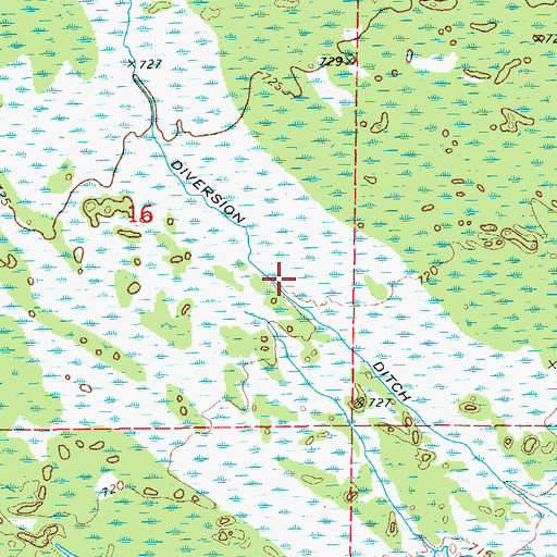 Topographic Map of Unit Number Two Diversion Ditch, MI