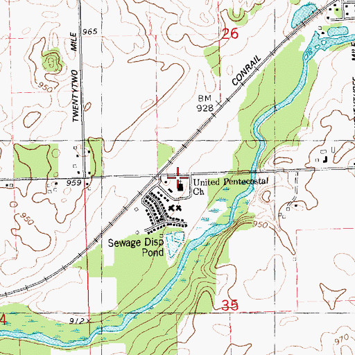Topographic Map of United Pentecostal Church, MI