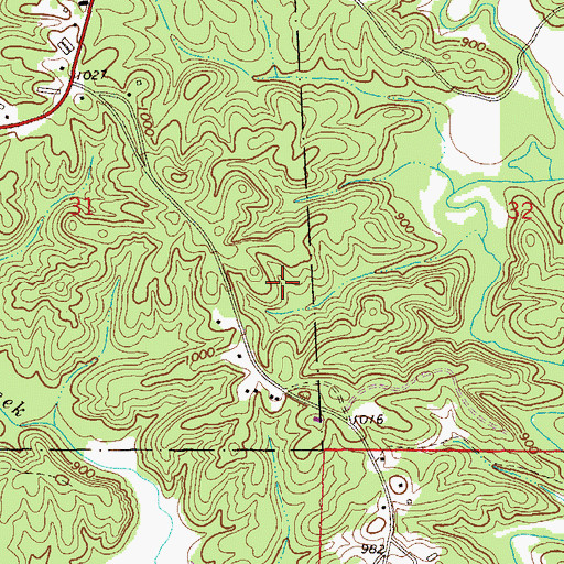 Topographic Map of Cleburne County, AL